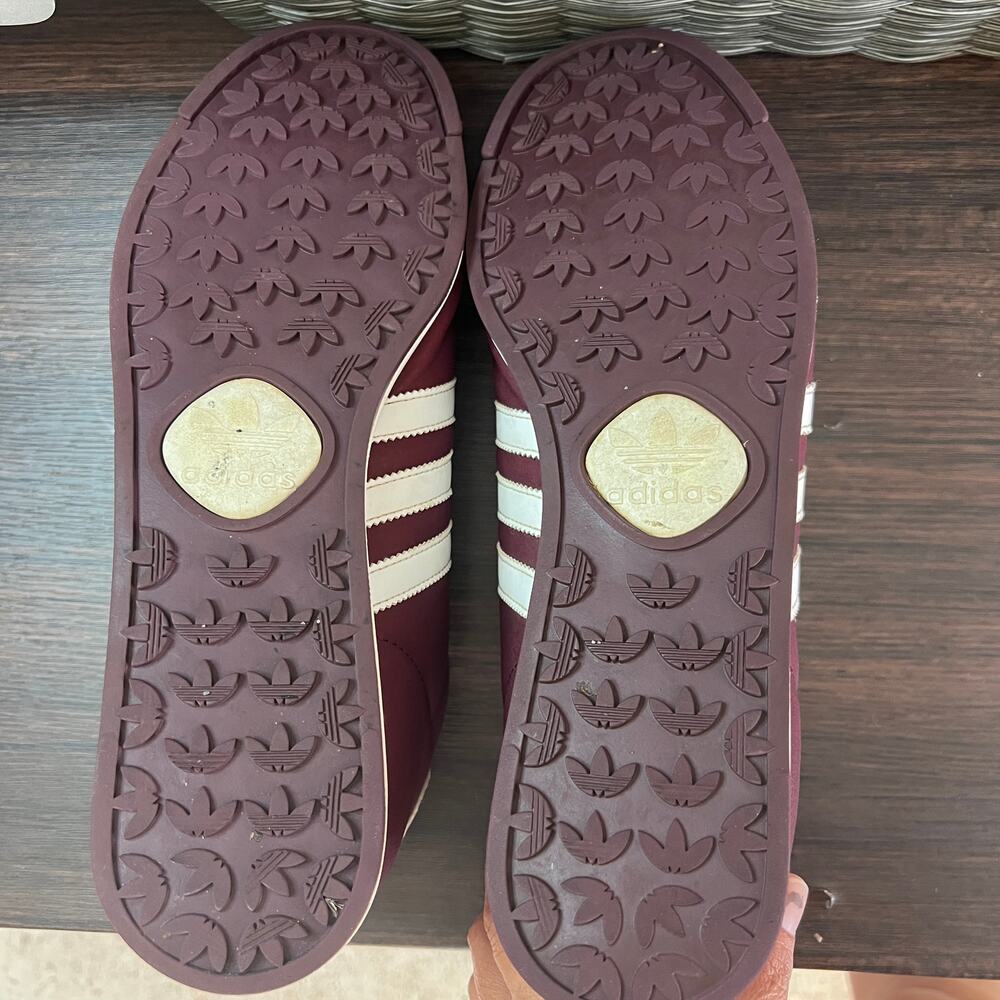 Adidas Samoa Burgundy White Sneakers Men’s Size 10 - Picture 8 of 14